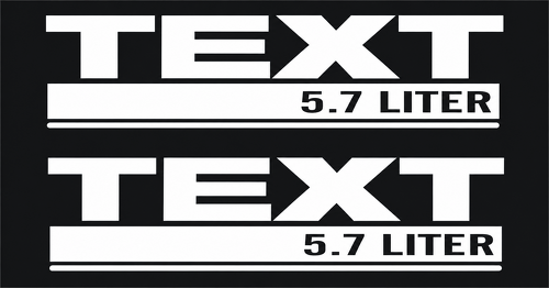 5.7 Liter Custom Text Hood Vinyl Decals - Pair