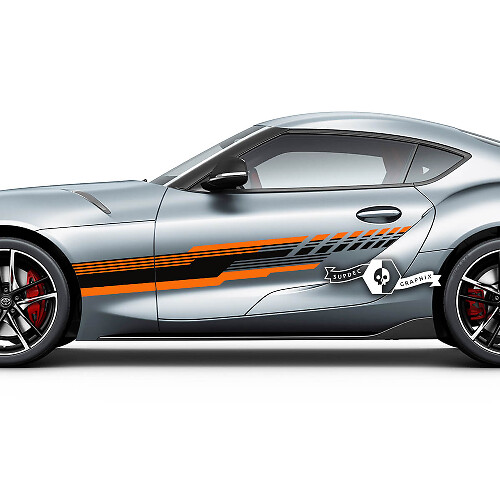 Toyota Supra MK V A90 A91 Doors Side Lines Stripes 2 Colors Racing Graphics Decals Stickers
