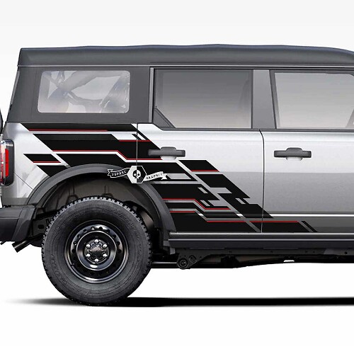 Side Door and Bed Fender Geometric Splash Graphics Decal Stickers 3 for Musclecar horse