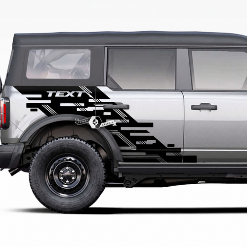 Custom Text Side Fender Splash Graphics Decals Stickers for Musclecar horse power truck