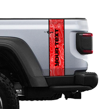 Texte Personnalisé Carte Topographique Bande Latérale Arrière Autocollants Vinyle 3 Couleurs pour Jeep Gladiator 3