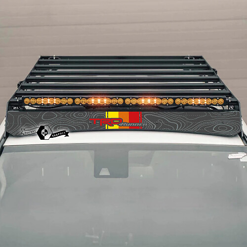 TRD Topographic Map Style Roof Rack Vinyl Decal for Toyota 4Runner 2014-2023