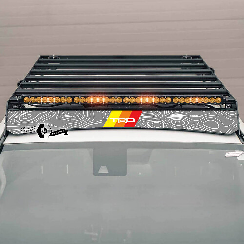 TRD Topographic Vintage Style Roof Rack Vinyl Decal for Toyota 4Runner 2014-2023