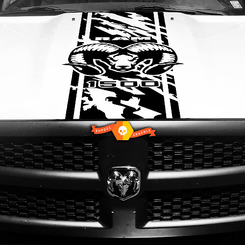 Hood Decal Vinyl Stripe Grange Design Stripe Sticker for Dodge Ram 1500 Rebel
