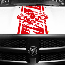 Hemi Logo Custom Distressed Stripe Hood Vinyl Decal Sticker for Dodge Ram 1500_3