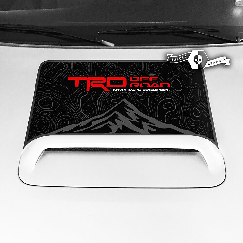 Toyota 4runner TRD Off Road Hood Scoop Sticker Decal Graphic Mountains Topographic Map 3 Colors 2020 2021 2022 2023
