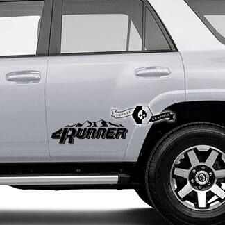 2 x 4Runner 2023 + Doors Vinyl Logo Mountain Decals Stickers for Toyota 4Runner TRD
