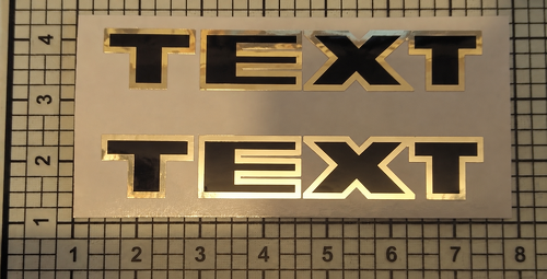 Custom Text Chrome and Black Lettering Decals - Pair