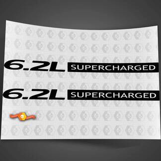 2x 6.2L Supercharged hood scoop outline decal decals
