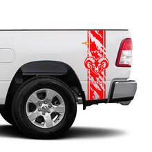 Hemi Distressed Style Stripe Bedside Vinyl Decal Sticker for Dodge Ram 1500_3