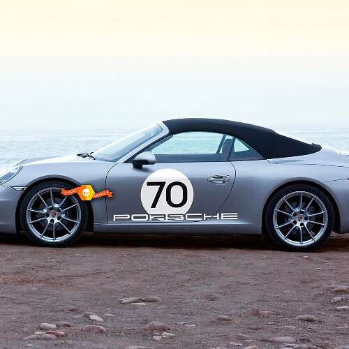 Heritage Style Roundel Side Door Vinyl Decal Kit for Porsche 911 Speedster 
