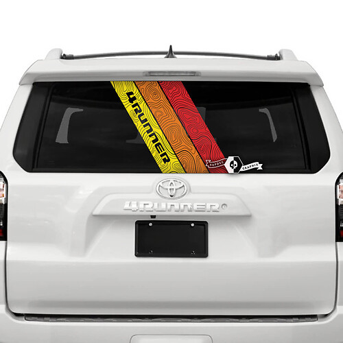 Pair 4Runner Window Heritage Old School Topographic Map Topographic Stripes Vinyl  Decals Stickers
