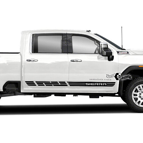 Sierra Lettering Side Door Stripe Vinyl Decals Kit for GMC Sierra 2500HD 2022