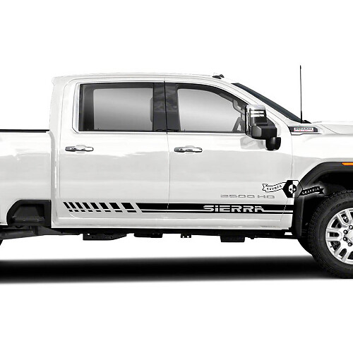 Checkered Stripes Door Vinyl Decal Sticker For GMC Sierra 2500HD 2022