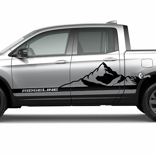 Pair 2023 Honda Ridgeline Mountains Vinyl Body Doors Decal Sticker Graphics
