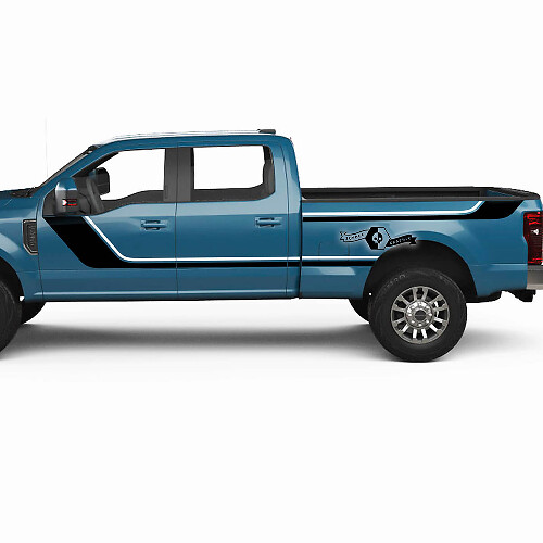 Twin Side Stripes Vinyl Decal Kit for Musclecar Super Duty 2023 