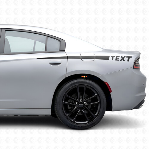 Personal Text with Stripes Side Vinyl Decal Sticker for Dodge Charger 2015-2026_1