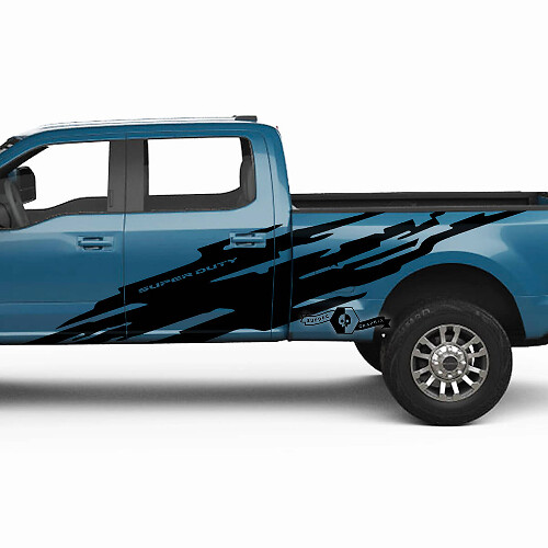 Pair Ford Super Duty 2023  Body Doors Bed Mud Splash Decals Side Stickers Graphics Vinyl
