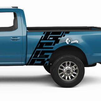Pair Ford Super Duty 2023 Body Fender Bed Geometry Splash Decals Side Stickers Graphics Vinyl
