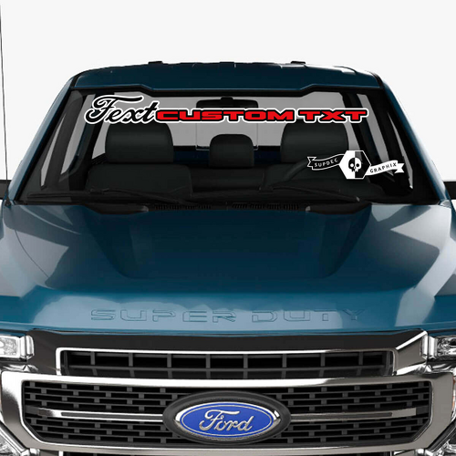 Windshield Logo Decals 2 Colors for Musclecar Super Duty