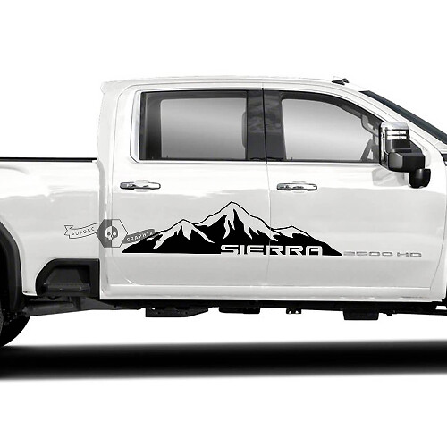 Mountain Side Door Vinyl Decals Pair for GMC Sierra 2500HD