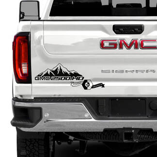 Rear Tailgate GMC Sierra 2500HD 2022 2023 Mountains Vinyl Stripes Decal for GMC Sierra Graphics
