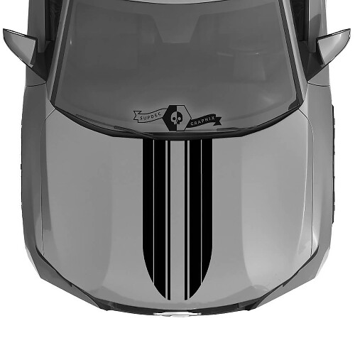 Twin Stripes Hood Vinyl Decal For Hyundai Santa Cruz