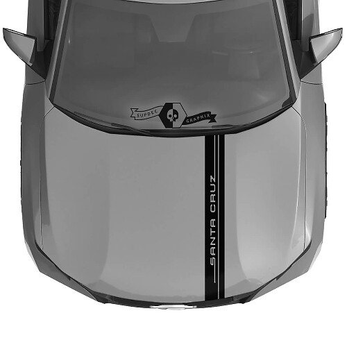 Branded Dual Hood Stripes Vinyl Decal For Hyundai Santa Cruz