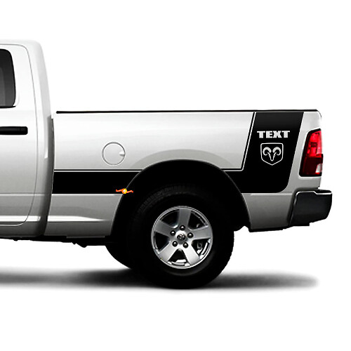 Hemi Logo Custom Stripes Bedside Vinyl Decal Sticker for Dodge Ram 1500