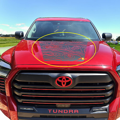  Topographic Map Hood Vinyl Decal for Toyota Tundra