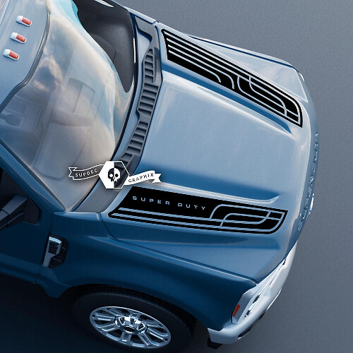 Hood Ford Super Duty 2023 Lines Dual Decals Stickers Graphics Vinyl
