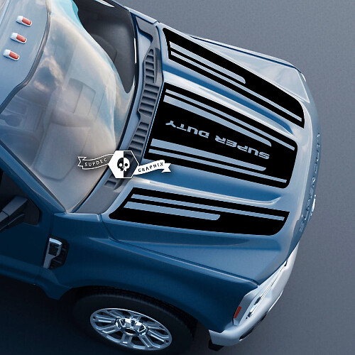 Hood Ford Super Duty 2023 Up Lines Logo Trim Decals Stickers Graphics Vinyl Full Kits
