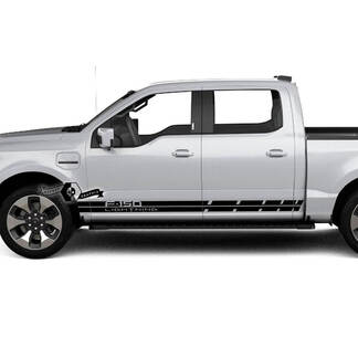 Pair Ford F-150 Lightning 2022 2023 Rocker Panel Lines Stripes Body Decals Side Stickers Graphics Vinyl
