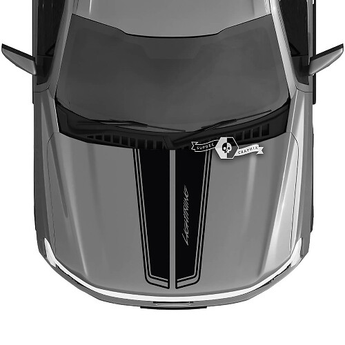 Hood Ford F-150 Lightning 2022 2023 Blackout Lightning Trim Dual Decals Stickers Graphics Vinyl

