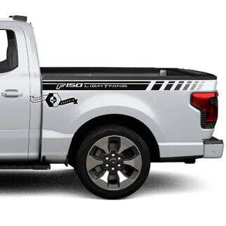 Pair Ford F-150 Lightning 2022 2023 Fender Bed Lines Stripes Decals Side Stickers Graphics Vinyl Supdec Design
