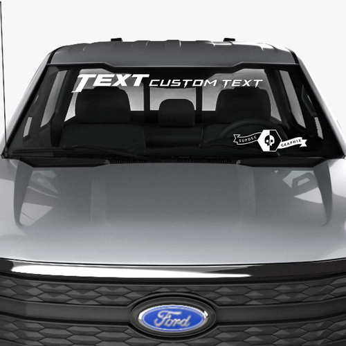 Text Custom Text Italic Lettering Windshield Vinyl Decal Banner for Musclecar truck Lightning