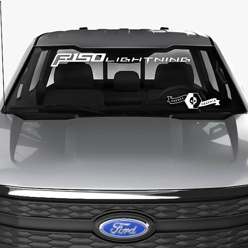 Windshield Logo Banner Window Topper Decal 2 for Ford F-150 Lightning