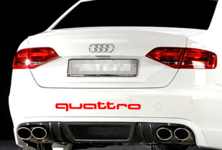 Quattro Lettering Rear Bumper Vinyl Decal Sticker for Audi