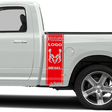 Cummins Hemi Diesel Stripes Bedside Vinyl Defcal Kit for Dodge Trucks_3