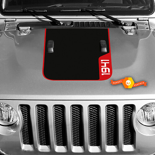 1941 Bonnet Vinyl Decal Sticker Graphics 2 for Jeep Wrangler Rubicon 3 Colours