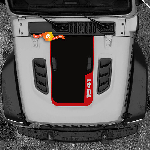 1941 Bonnet Vinyl Decal Sticker Graphics 2 for Jeep Wrangler Rubicon 2 Colours