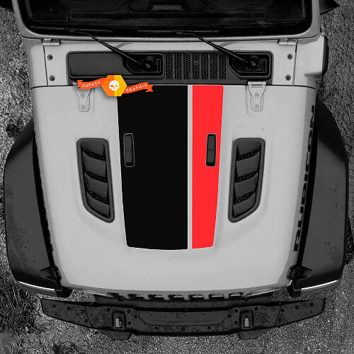 Twin Stripes Different Widths Hood Vinyl Decal Sticker for Jeep Wrangler