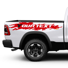 Custom Text Distressed Rear Side Vinyl Decal Kit for Dodge Ram_2