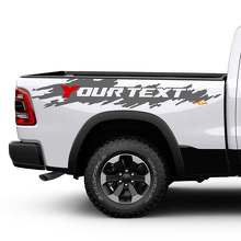 Custom Text Distressed Rear Side Vinyl Decal Kit for Dodge Ram_3