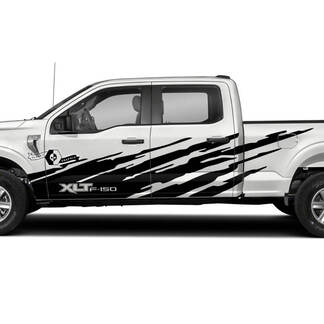 Pair Ford F-150 XLT 2023 Side Doors Logo Splash  Mud Graphics Side Decals Stickers
