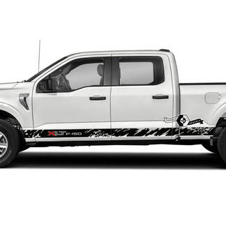 2x Ford F-150 XLT 2023 Side Rocker Panel Mud Graphics Side Decals Stickers Color logo
