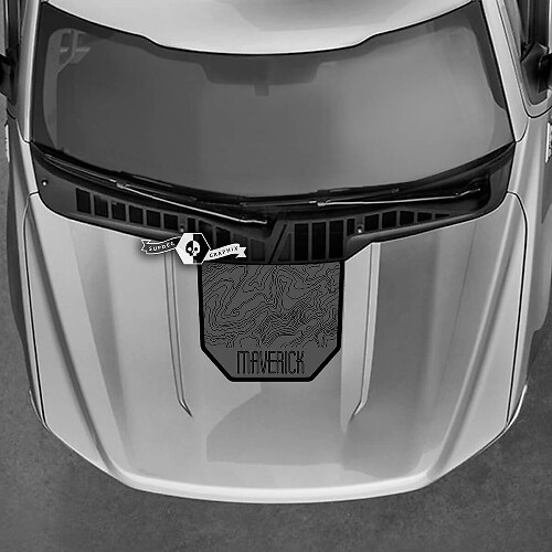 Ford Maverick 2022 Graphics Decals Hood Topographic Map Topo Maverick Stickers 2 Colors
