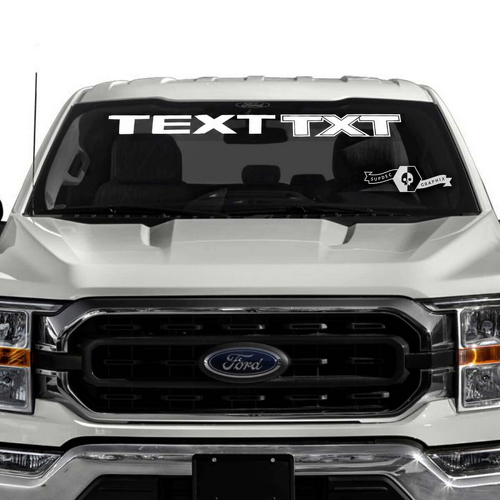 Text Txt Large Outline Lettering Windshield Vinyl Decal Banner for Musclecar truck XLT