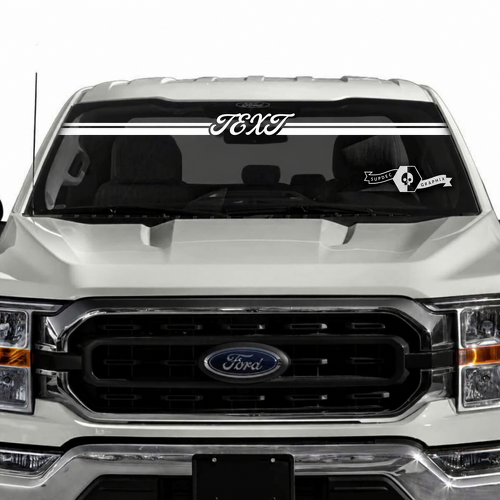 Custom Text Twin Lines Windshield Vinyl Graphics Decal Sticker for Musclecar truck