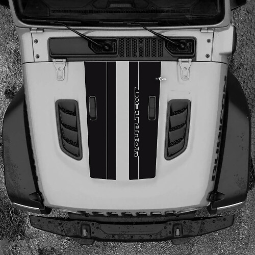 Hood Jeep RUBICON Wrangler JL Vinyl Banner Dual Decal Sticker Graphics
